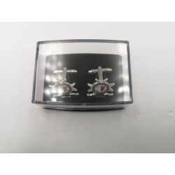 op maat gemaakte manchetknopen set in transparant doosje