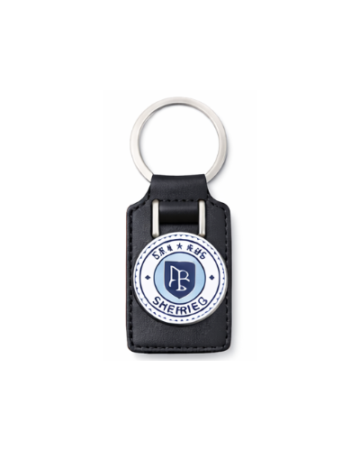 Lederen Sleutelhanger met Metalen Badge | Maatwerk Sleutelhangers | YesLogo